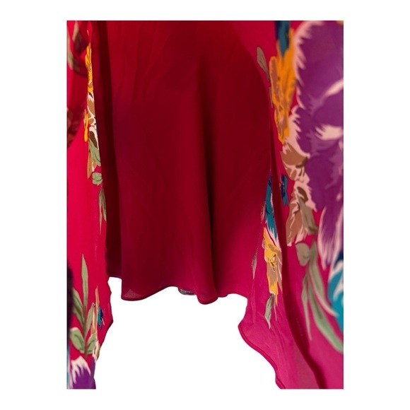 LRL Ralph Lauren Black Label Pink Floral Georgette Mini Skirt Size 10 NEW - Picture 9 of 15